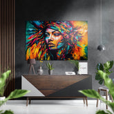 Woman Brushed Aluminum Dibond Wall Art.